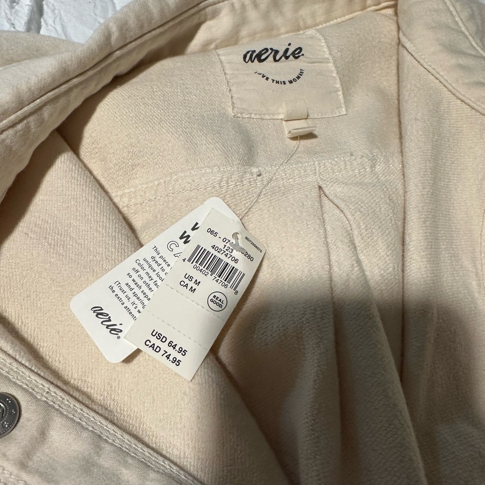 Aerie Cream Jean Jacket Classic Style